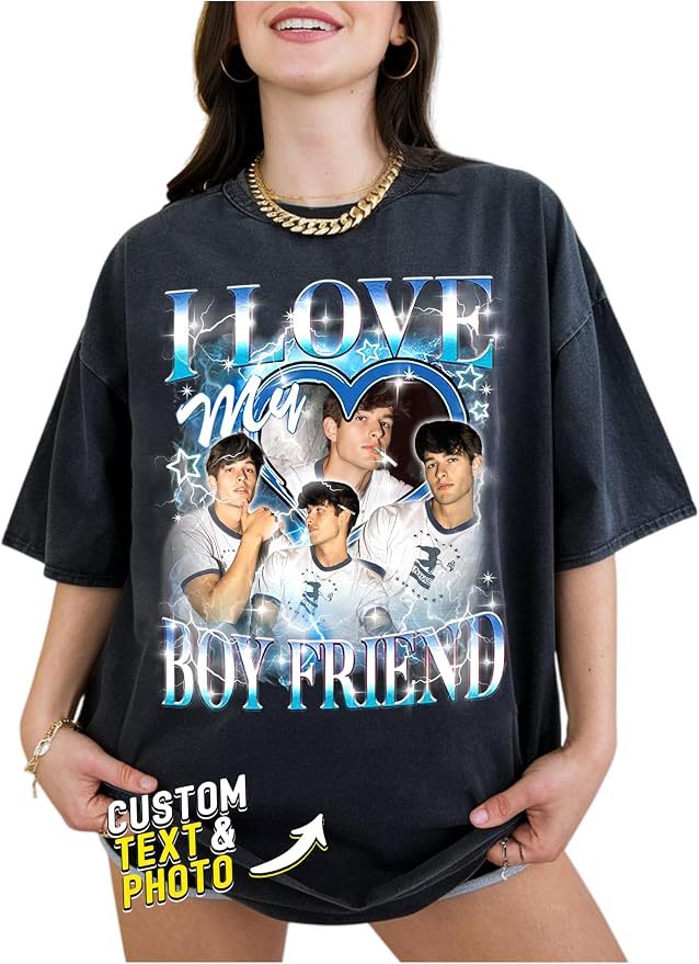 Custom Bootleg Rap Tee, Personalized Girlfriend Vintage Graphic T-Shirt by CustomsMerch
