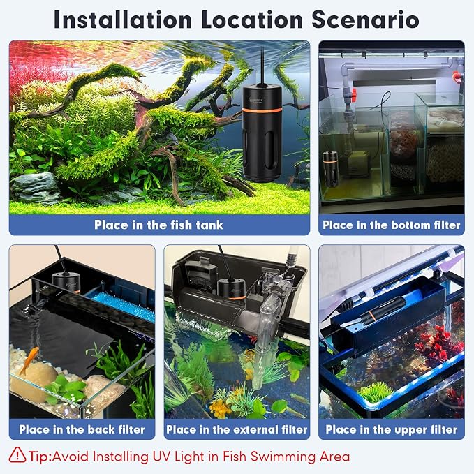 hygger Aquarium U-V Light with Timer, 360° Protective Shield Clean Light - Image 6