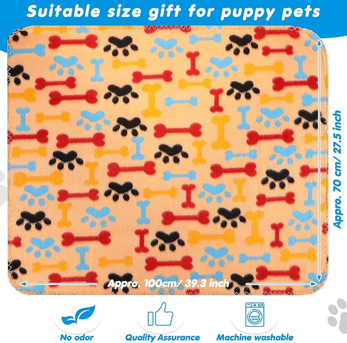 Chumia 28 Pieces Puppy Blanket Bulk Small Fleece Pet Blanket - Image 2