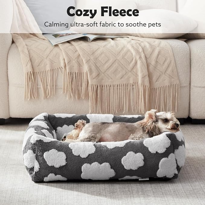 JOEJOY Cute Dog Bed Medium Size Dog, Rectangle Soft Furry Dog Beds - Image 7