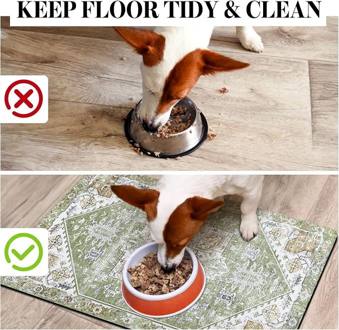 Dog Food Mats for Floors, Absorbent Dog Bowl Mat for Food and Water Dispenser - Image 3