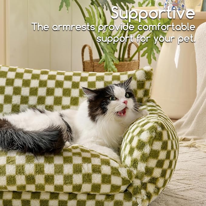 Hollypet Cat Bed Fluffy Plush Mutifuctional Double-Layer Soft Pet Couch - Image 4