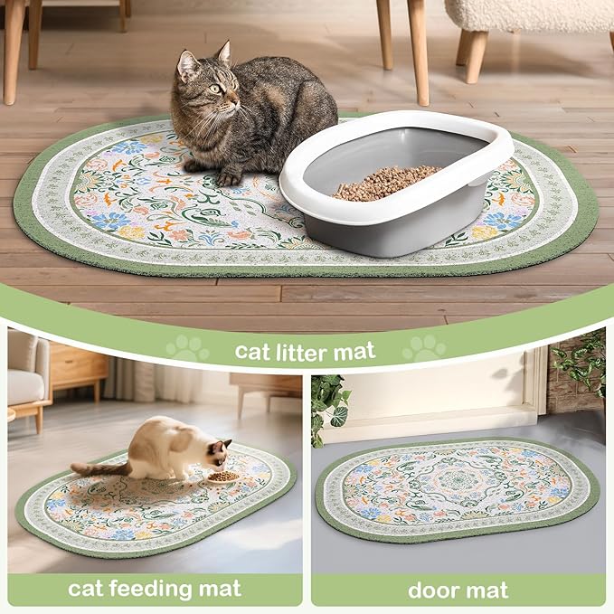 Bienbee Cat Litter Mat, Urine and Water Proof, Bean-Green XL - Image 7