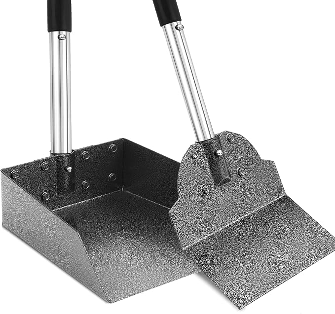 Pooper Scooper, Metal Aluminum Tray and Spade Poop Scoop Set by LUFFWELL