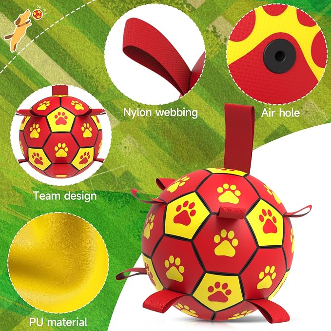 QDAN Dog Toy Balls, Dog Soccer Ball - Image 4