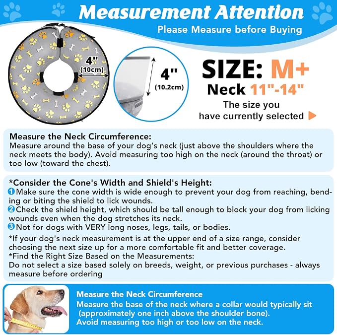 Inflatable Dog Cone with Anti-Licking Clear Shield, Protective Dog Donut Collar - Image 3