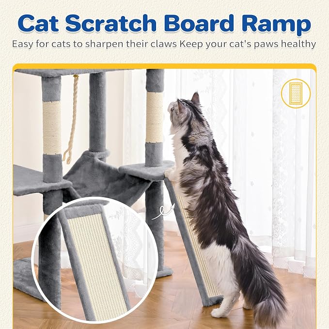 Cat Tree Tower 63in Multi-Level Cat Tower - Image 6