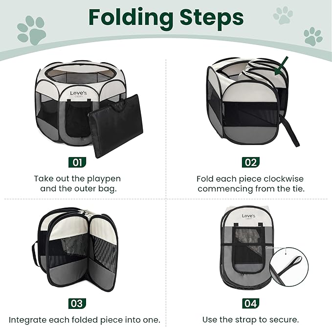 Love's cabin Pet Puppy Dog Playpen, Medium Dog Tent Crates Cage Indoor/Outdoor - Image 8