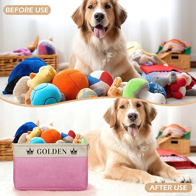 Personalized Dog Toy Storage Basket Custom Collapsible Toy Bin - Image 4
