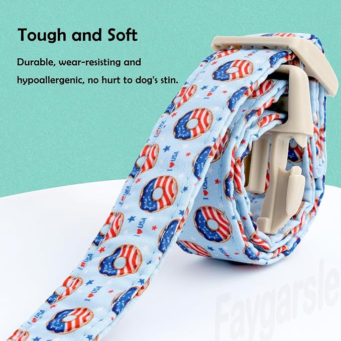 Faygarsle Patriotic Dog Collar, 4th of July Design, American Flag Pattern - Image 3
