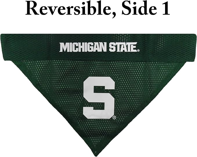 Pets First Collegiate Pet Accessories, Reversible Bandana, Michigan State - Image 3