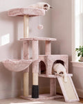 Heybly Cat Tree with Cat Self Groomer Brush, Cat Tower Condo by HEYBLY