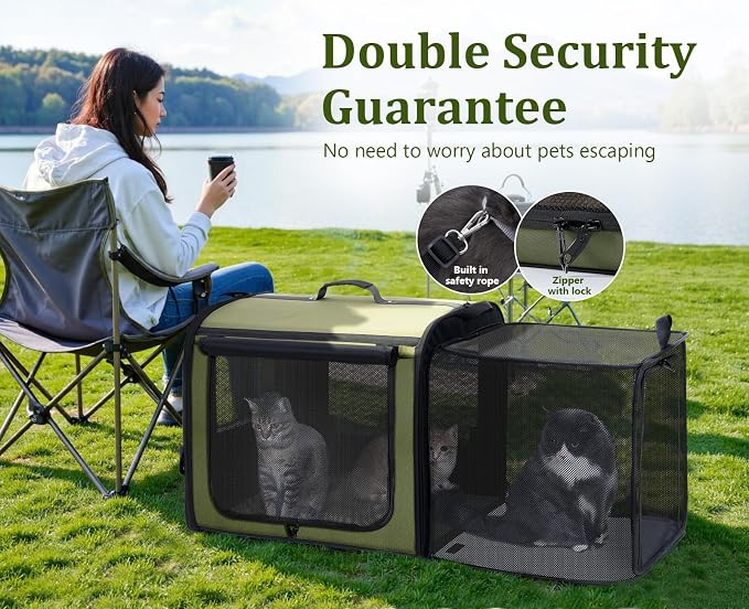 Pecute Dog Car Carrier Stable and Light Weight, Expandable Extra Space Dog - Image 5