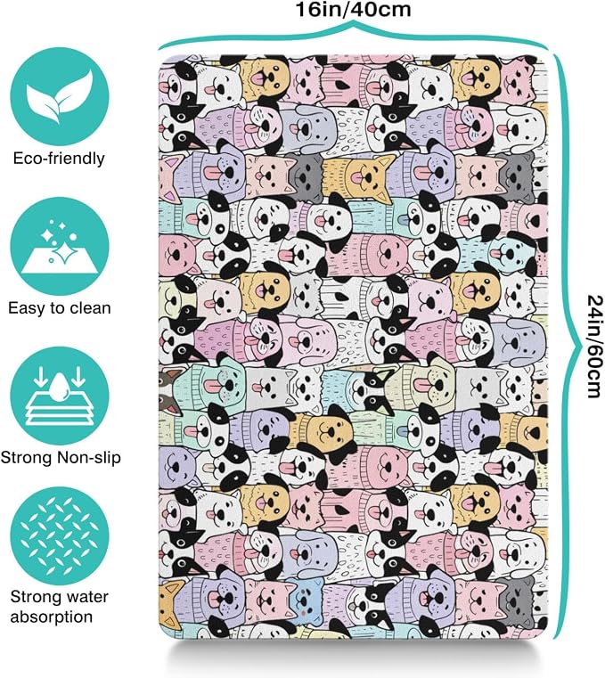 Pet Feeding Mat for Floors Waterproof Dog Mat for Food and Water Absorbent - Image 4