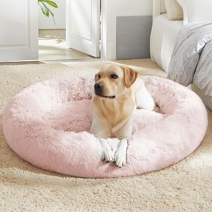 WESTERN HOME WH Calming Dog & Cat Donut Cuddler, Anti-Anxiety Warming Cozy Soft by WESTERNHOME