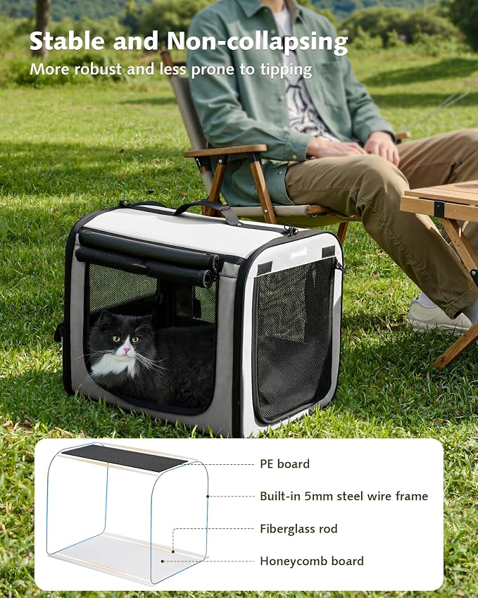 Pecute Dog Car Carrier Light Weight 19.7×16.9×14.8in, Dog Carrier Easy to - Image 6