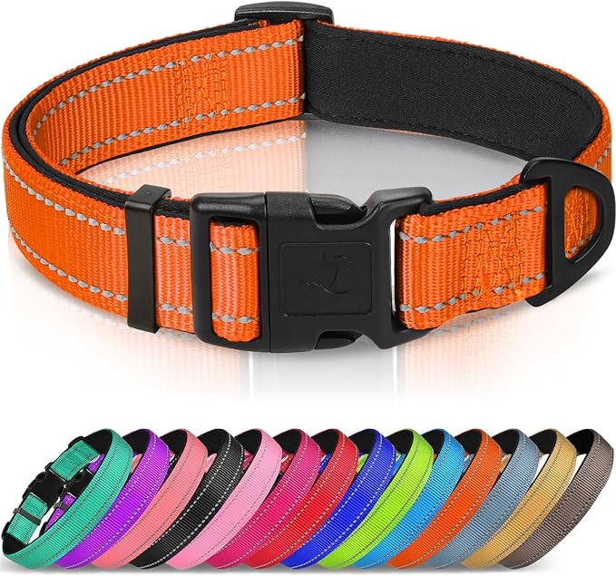 Joytale Reflective Dog Collar, Soft Neoprene Padded, Metal D-Ring, Nylon Pet by Joytale
