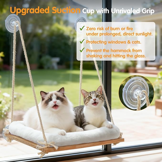 Cat Window Perch, Rustic Cat Hammock Bed - Image 3