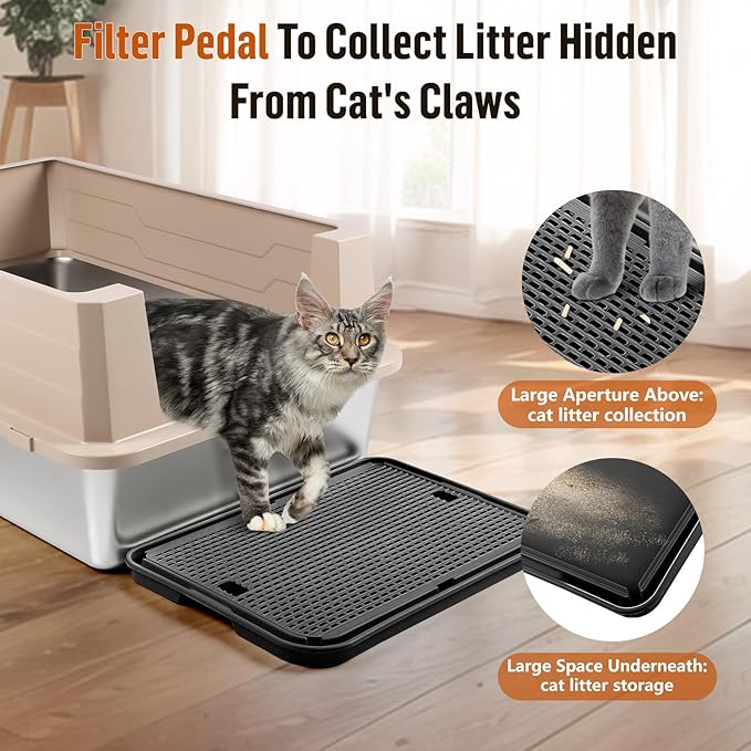 Large Cat Litter Box Step Mat, 16.5"x11.2" Cat Ramp Stairs, Cat Litter Catcher - Image 3