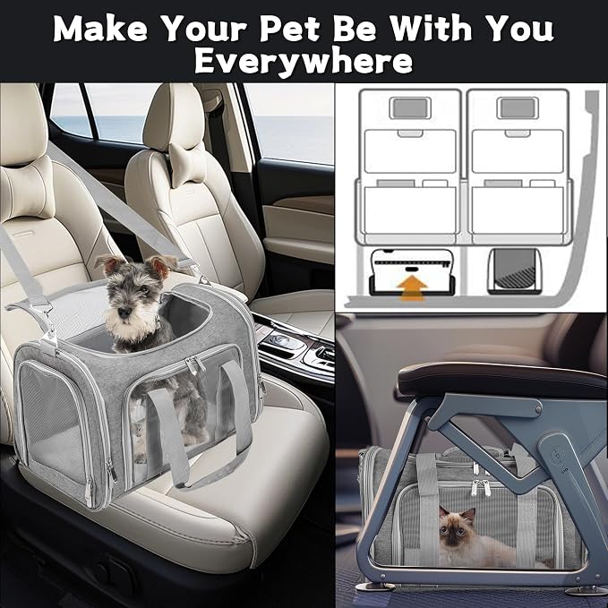 Soft-Sided Cat/Dog/Pet Carrier, Collapsible Pets Travel Carriers - Image 7