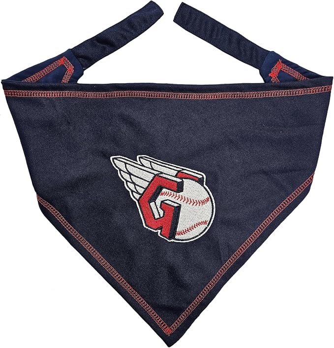 Pets First MLB Cleveland Guardians TIE Bandana, Large/X-Large. Dog Bandana by PETSFIRST