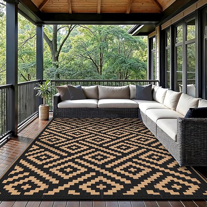 GENIMO 5x8 Outdoor Rug Waterproof, Reversible Mats, Area Rug, Plastic Outside - Image 7