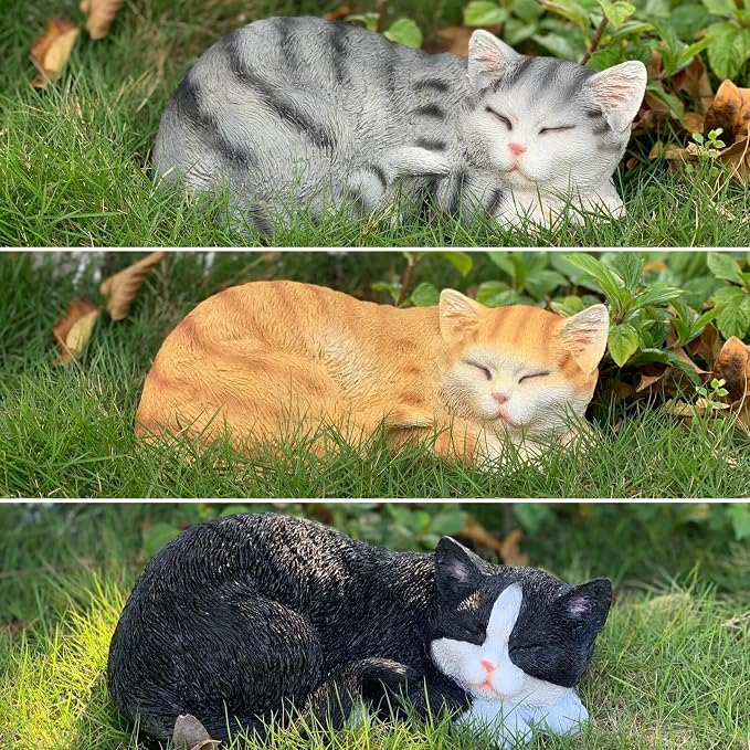 Garden Decor Cat Statue Outdoor Statue, Cat Figurines Garden Statues & - Image 4