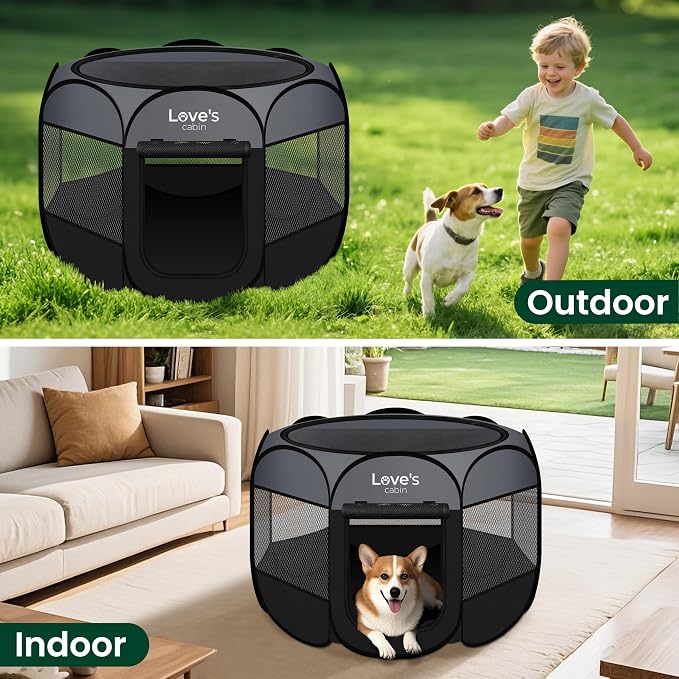 Love's cabin Pet Puppy Dog Playpen, Small Dog Tent Crates Cage Indoor/Outdoor - Image 7