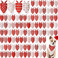 Chunful 100 Pieces Christmas Dog Bandanas Bulk Red and White Xmas Bandanas by Chunful
