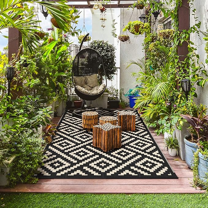 GENIMO Outdoor Rug for Patio Clearance, Reversible Plastic Camping Rugs - Image 3