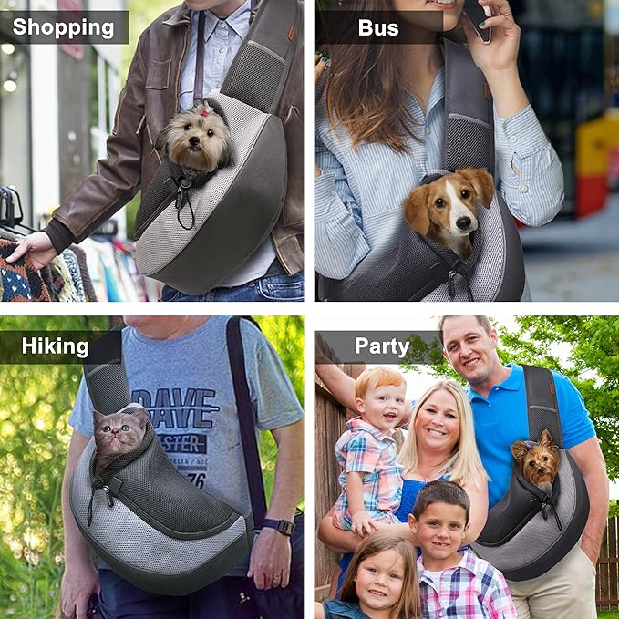 FDJASGY Pet Sling Carrier for Small Dogs Cats, Breathable Mesh Travelling Hand - Image 3