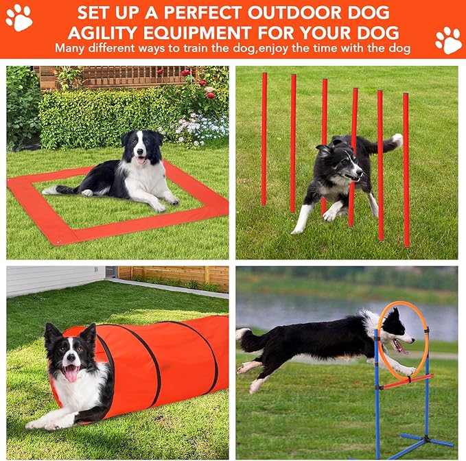 CuisinSmart Dog Agile Course Backyard Set, Dog Obstacle Course Backyard - Image 4