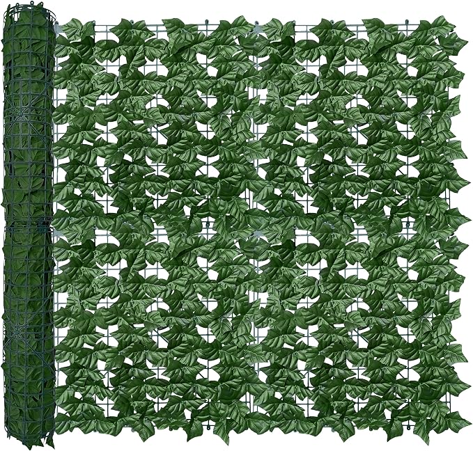 Artificial Ivy Privacy Fence Wall Screen, 40X160 in UV-Anti Faux Greenery by ODTORYHOME