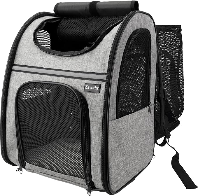 Zavothy Cat Backpack Carrier, Expandable Airline Approved Pet Backpack by Zavothy