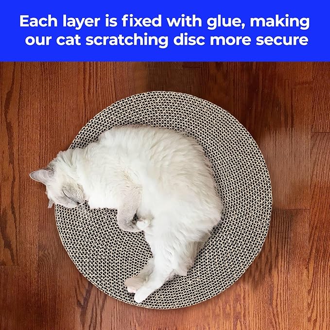 Round cat Scratcher Refill, 10 inch Diameter, 7/8 inch Thickness Scratcher - Image 3