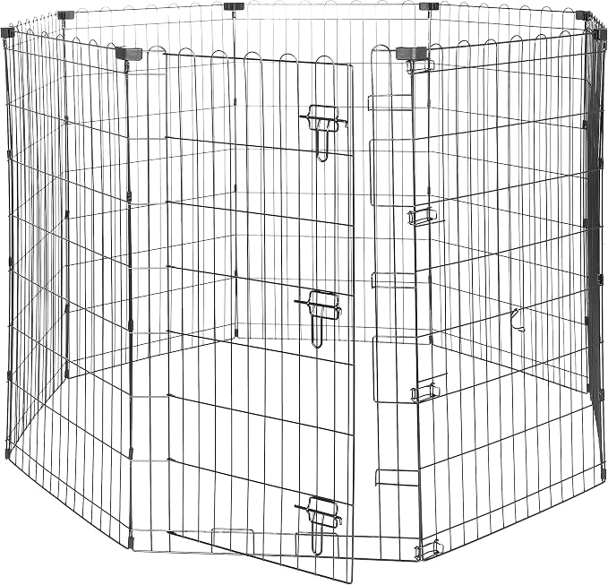 Amazon Basics Foldable Octagonal Metal Exercise Dog Playpen, Indoor/Outdoor by AmazonBasics