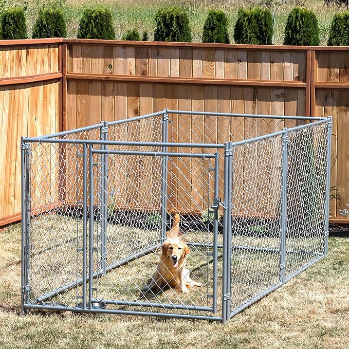 Lucky Dog Heavy Duty Outdoor Galvanized Chain Link Dog Kennel Enclosure - Image 4
