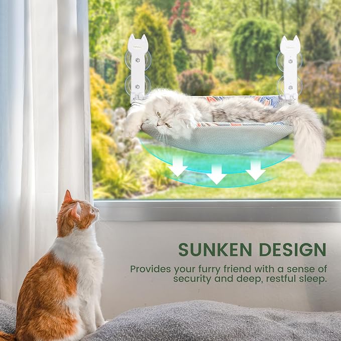2 Pack Cat Window Perch, Glow in The Dark Foldable Cat Hammock - Image 3