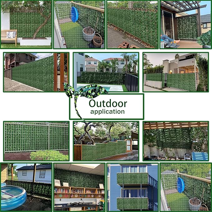 Artificial Ivy Privacy Fence Wall Screen: 40X100 in UV-Anti Faux Greenery - Image 6